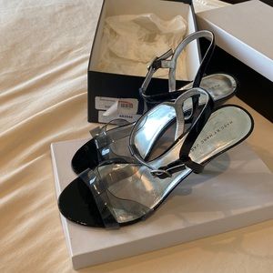 Marc by Marc Jacobs - Grey vinyl smoke & black patent leather 4.5” heels